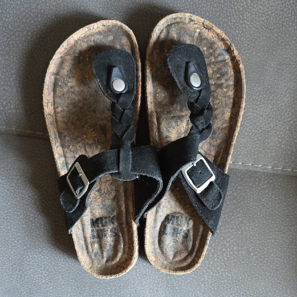 Muk Luks Black Braided Sandals - Picture 1 of 2
